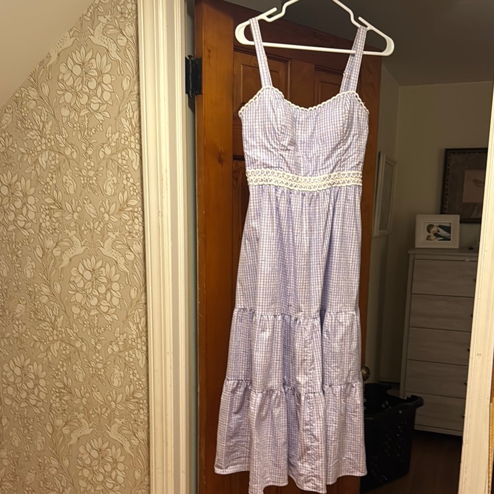 Lilly Pulitzer Purple Tiered Ruffled Midi Dress - Picture 3 of 6